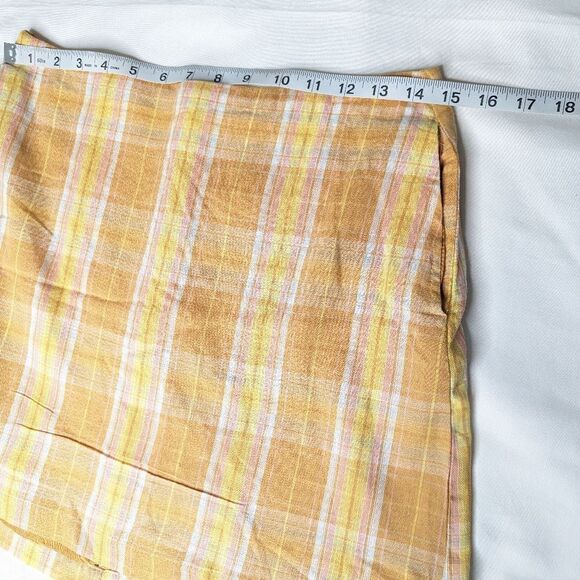 NWT Lulu's Always Sunshine Orange Plaid High Waisted Mini Skirt - Picture 9 of 11